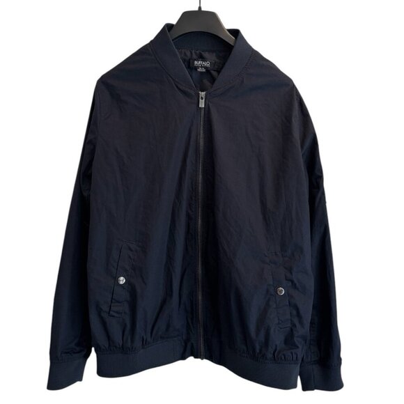 Buffalo David Bitton Men’s XL Bomber Jacket Black Cotton‎ Lightweight Fall Layer - Picture 1 of 5